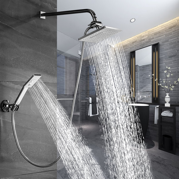 Shower Faucets 24 Inch LED Shower Head Hand Wall Mount Square Soild